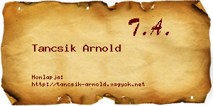 Tancsik Arnold névjegykártya
