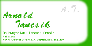 arnold tancsik business card